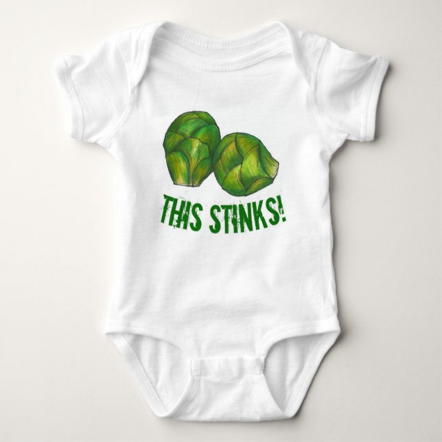 Das stinkt! Stinky Green Brussels Sprouts Veggie Baby Strampler (Vorderseite)