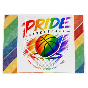 Das Stolz-Basketball-Regenbogendesign Große Geschenktüte