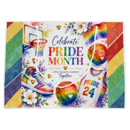 Das Stolz-Basketball-Regenbogendesign Große Geschenktüte