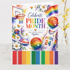 Das Stolz-Basketball-Regenbogendesign Karte