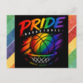 Das Stolz-Basketball-Regenbogendesign Postkarte