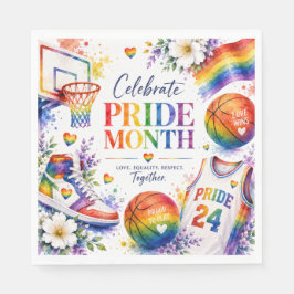 Das Stolz-Basketball-Regenbogendesign Serviette