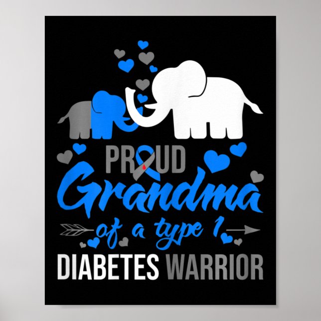 Das stolze Oma eines Typ-1-Diabetes-Warrior-Eleps Poster (Vorne)