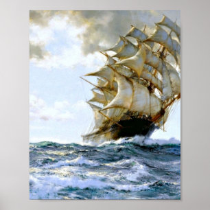 Das stolze Schiff Gemälde von Montague Dawson Poster