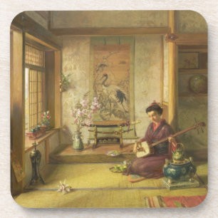 Das StreuShuttlecock (Öl auf Leinwand) Getränkeuntersetzer