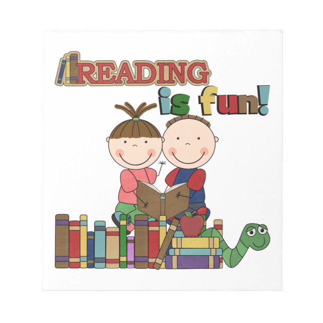 Das Strichmännchen-Kinderablesen ist- Spaß Notizblock (Vorderseite)