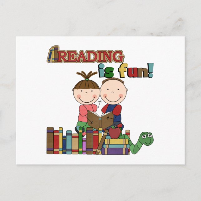 Das Strichmännchen-Kinderablesen ist- Spaß Postkarte (Vorderseite)