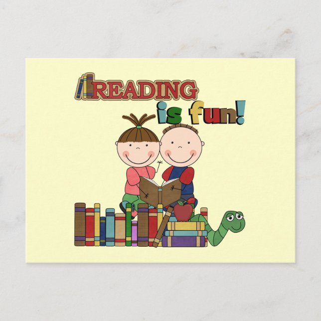 Das Strichmännchen-Kinderablesen ist- Spaß Postkarte (Vorderseite)