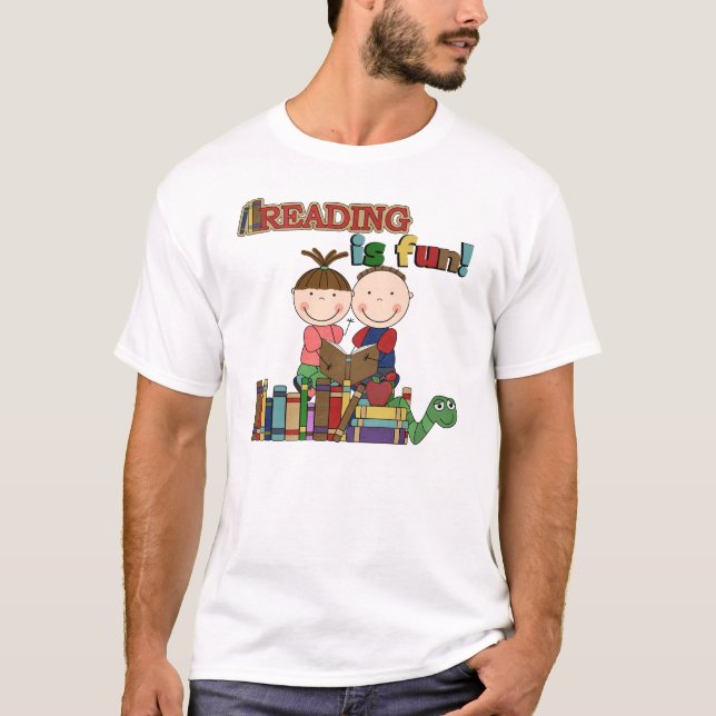 Das Strichmännchen-Kinderablesen ist- Spaß T-Shirt (Vorderseite)