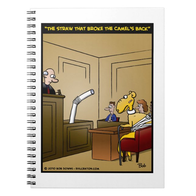 "Das Stroh, das brach die Rückseite des Kamels " Notizblock (Vorderseite)