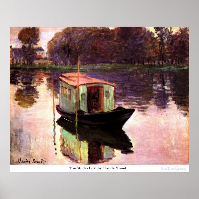 Das Studio Boat von Claude Monet Poster (Vorne)