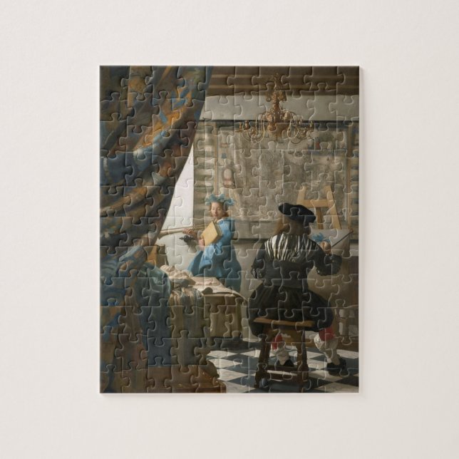 Das Studio des Künstlers, c.1665-66 (Öl auf Puzzle (Vertikal)