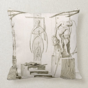Das Studio eines Bildhauers, c.1800 (Stich) Kissen