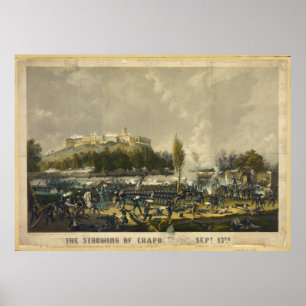 Das Stürmen von Chapultepec Mexiko-Amerikaner Poster