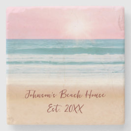 Das Summer Beach Design kreiert Ihre eigene Famili Steinuntersetzer