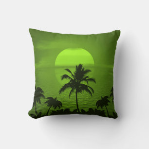 Das Sun Green Tropics Palm Beach Kissen