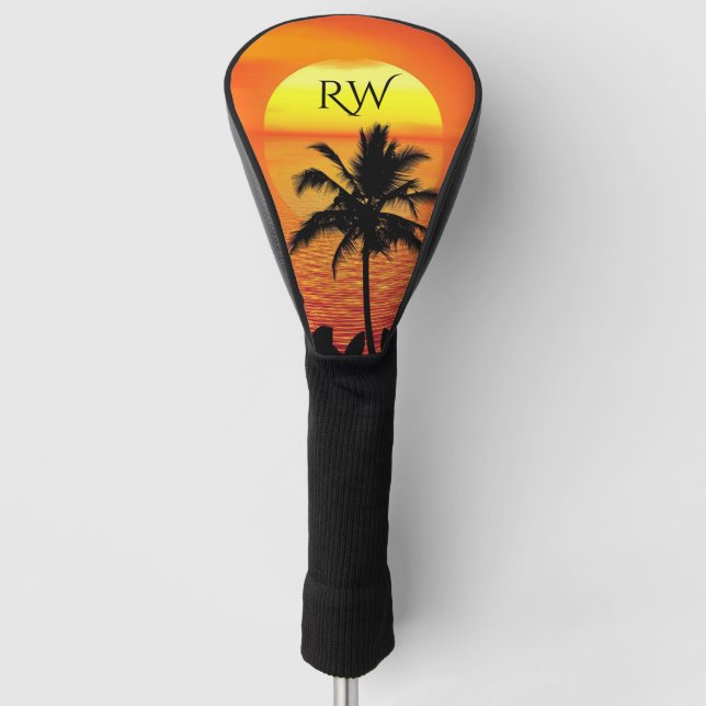 Das Sun Red Tropics Palm Beach Initial Golf Headcover (Vorderseite)