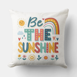 Das Sunshine Typografy Kissen mit Regenbogen