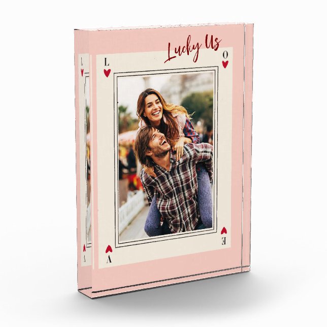 Das süße romantische Retro-Valentinin-Foto Fotoblock (Links)