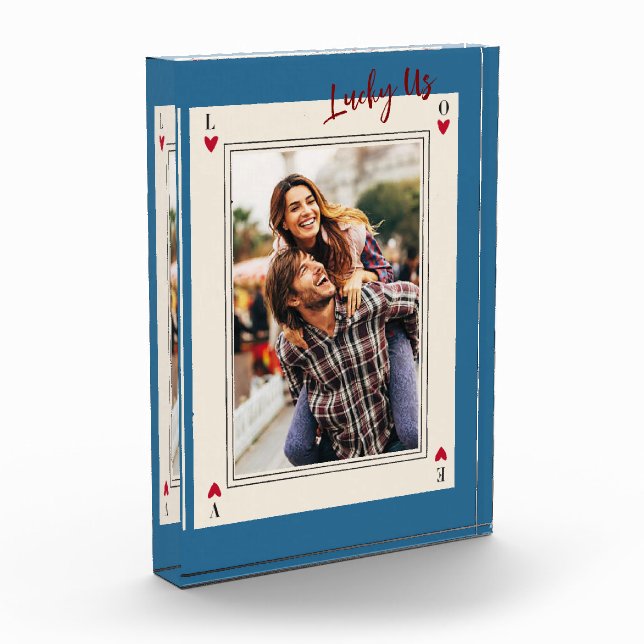 Das süße romantische Retro-Valentinin-Foto Fotoblock (Links)