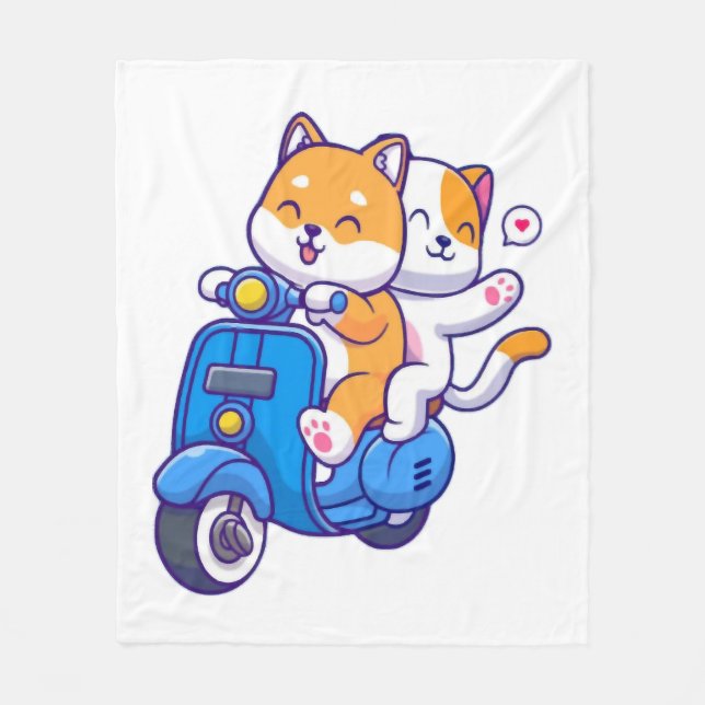 Das süße Shiba-Paar Fleecedecke (Vorderseite)