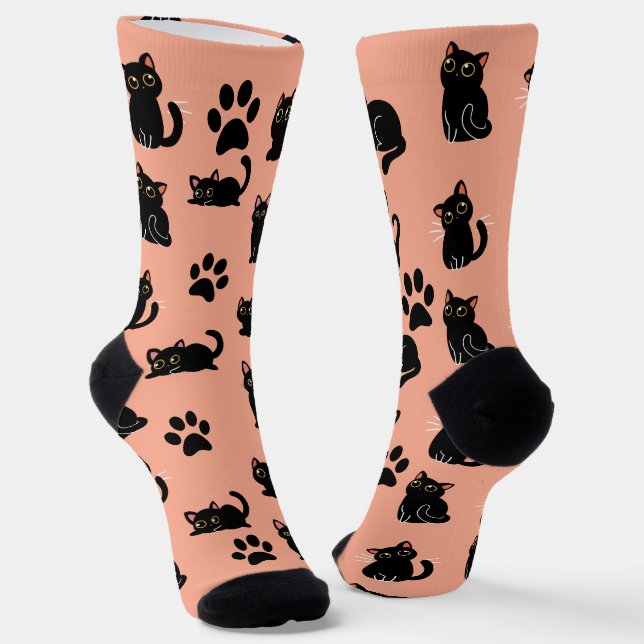 Das süßeste schwarze Katzensocken-Geschenk für Kat Socken (Gewinkelt)
