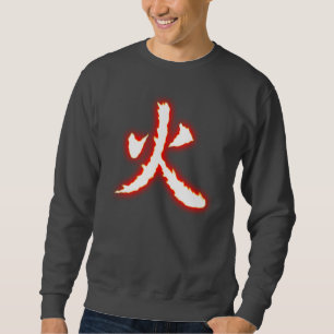 Das Sweatshirt der Feuer-Kanji-Männer