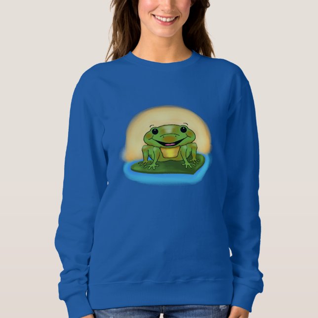 Das Sweatshirt der glücklichen Frosch-Frauen (Vorderseite)