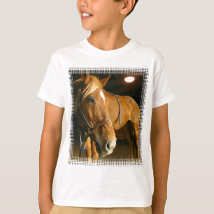 Das Sweatshirt der Kastanien-PferdeFoto-Kinder T-Shirt