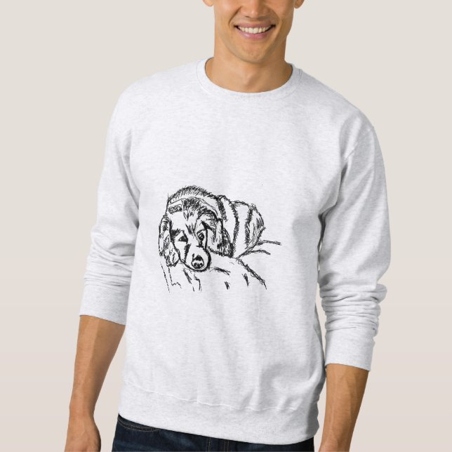 DAS SWEATSHIRT DER MÄNNER - STILLSTEHENDER HUND (Vorderseite)