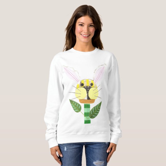 Das Sweatshirt Häschen-Blume keiner (Vorne ganz)