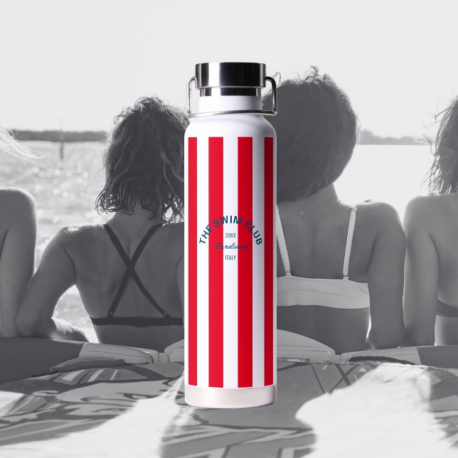 Das Swim Club Wappen Red Cabana Strip Trinkflasche (Von Creator hochgeladen)