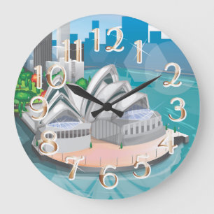 Das Sydney Opera House Große Wanduhr