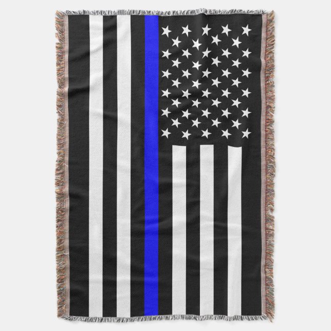 Das Symbol der amerikanischen Thin Blue Line Decke (Vorderseite Vertikal)