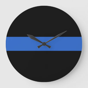 Das Symbol für die Solidarität der Polizei der "bl Große Wanduhr