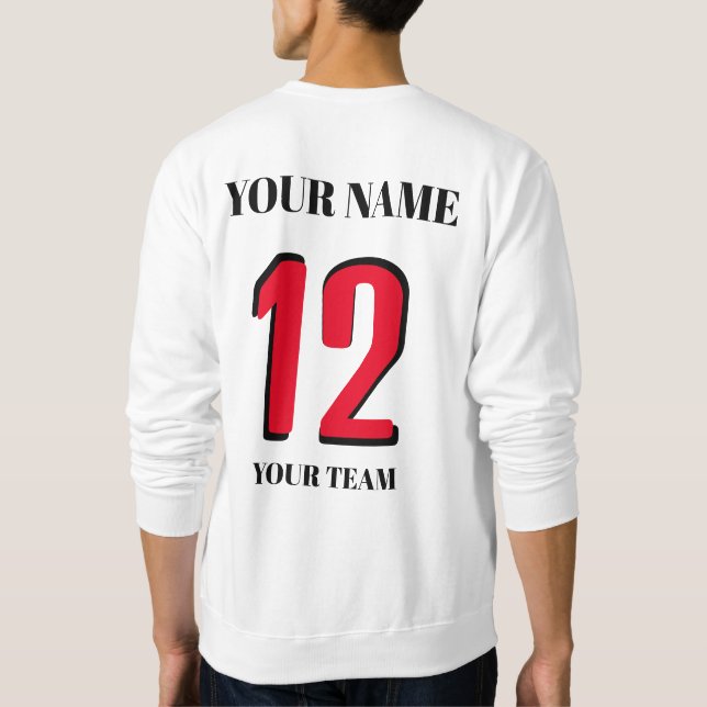 Das Symbol oder die Markierung für die Sportnummer Sweatshirt (Rückseite)