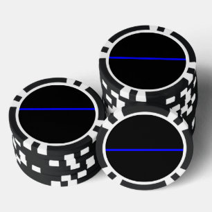 Das symbolische Thin Blue Line-Konzept Pokerchips