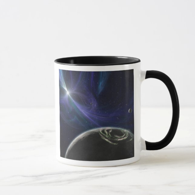 Das System des pulsaren Planeten Tasse (Rechts)