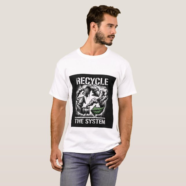 Das System recyceln | Bold Graphic Design | Herren T-Shirt (Vorne ganz)