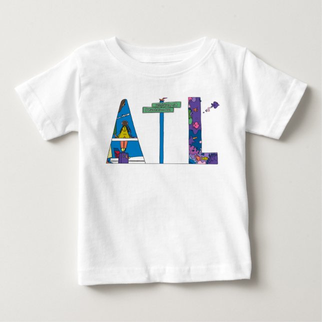 Das T-Shirt | ATLANTA, GA (ATL) des Babys (Vorderseite)