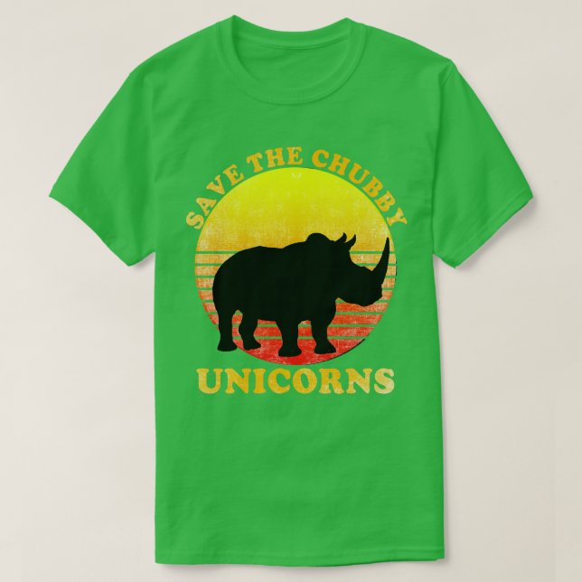 Das T-Shirt Chubby Unicorns gerettet, das gequält  (Design vorne)