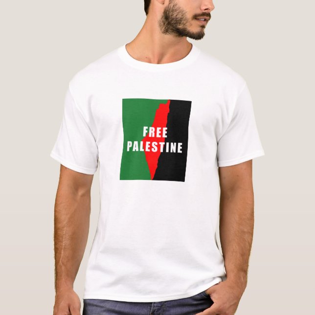 Das T-Shirt der freien Palästina-Karten-Männer (Vorderseite)