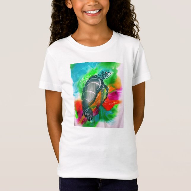 das T-Shirt der Meeresschildkrötekinder, Maui, (Vorderseite)