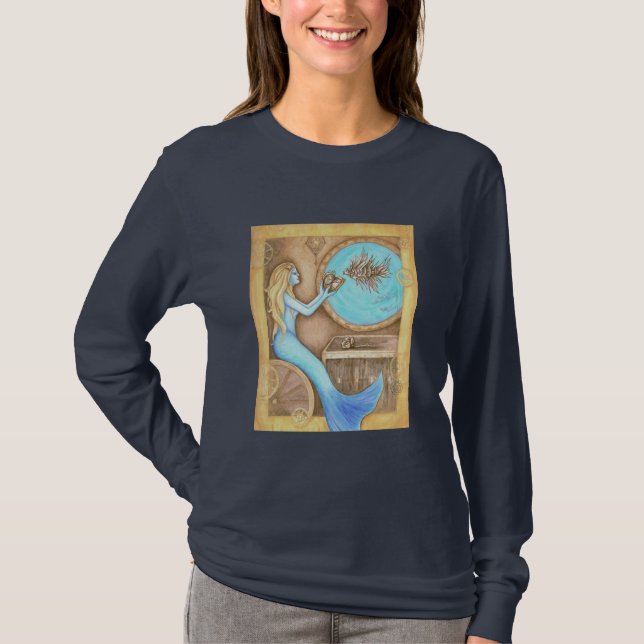 Das T-Shirt der Steampunk Herz-Damen-LongSleeve (Vorderseite)