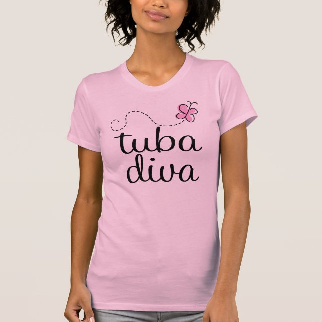 Das T-Shirt der Tuba-Diva-Musik-Frauen (Vorderseite)