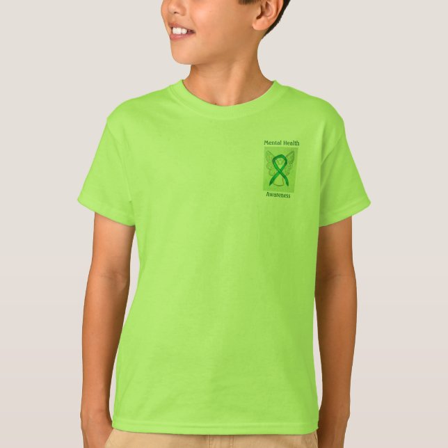 Das T-Shirt des grünen Ribbon-Engels "Mental Healt (Vorderseite)