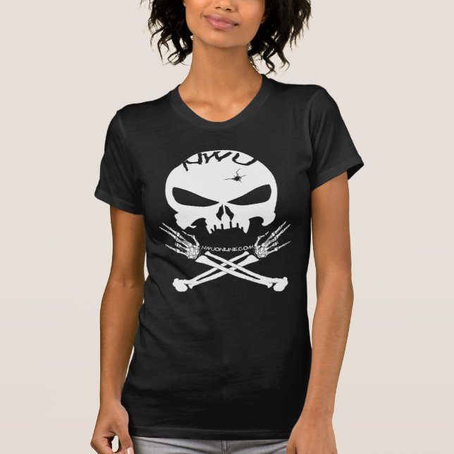 Das T-Shirt dunkler Schocker-Roger-Frau (Vorderseite)