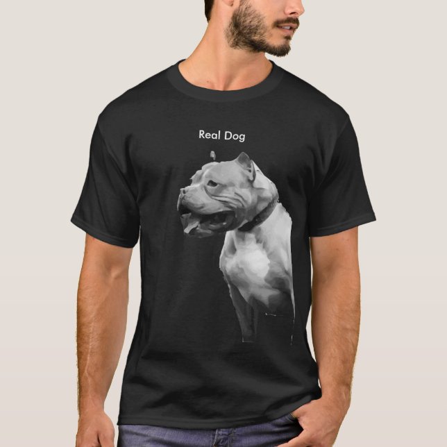 Das T-Shirt Pitbull-der wirklichen Hundemänner (Vorderseite)