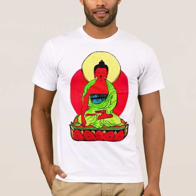 Das T-Shirt weißer Buddha-Männer (Vorderseite)