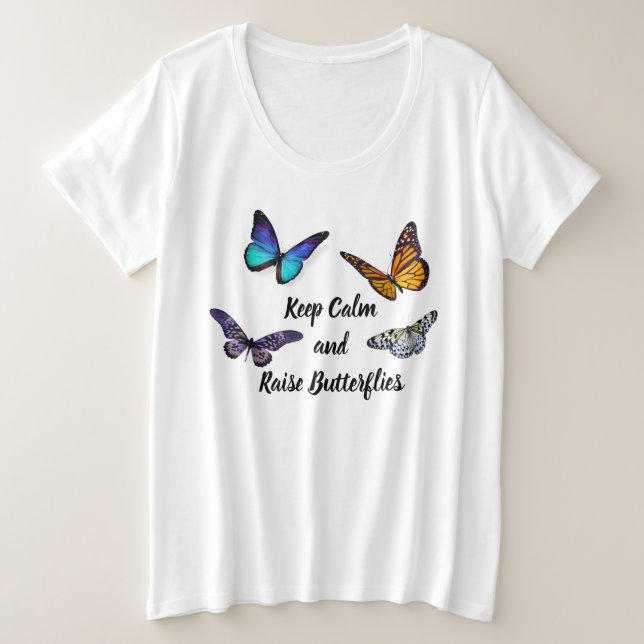 Das T-Shirt "Women's Plus Size" Behalte Ruhe und S (Design vorne)